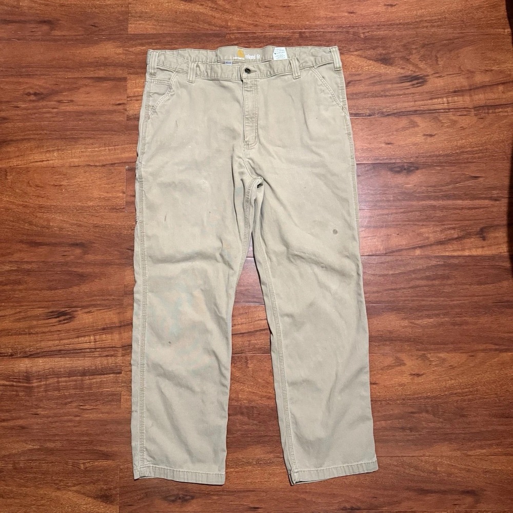 Carhartt Relaxed Fit Canvas Straight Tan Carpenter Pants Men's Size 42x32